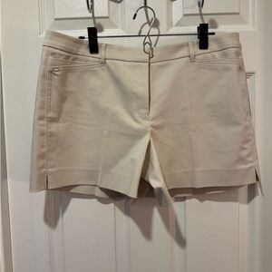 White House Black Market Women's Cream Shorts, size 14
